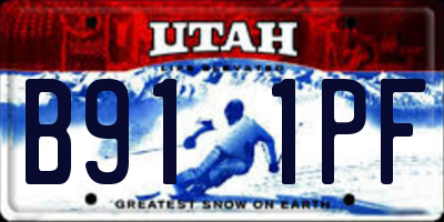UT license plate B911PF
