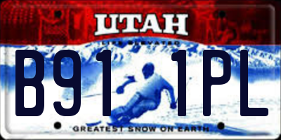 UT license plate B911PL