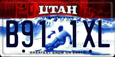 UT license plate B911XL