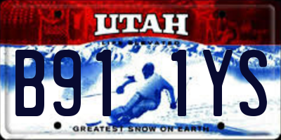 UT license plate B911YS