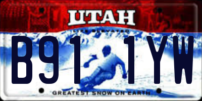 UT license plate B911YW