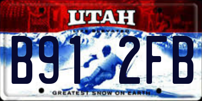 UT license plate B912FB