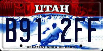 UT license plate B912FF