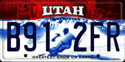 UT license plate B912FR