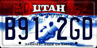 UT license plate B912GD