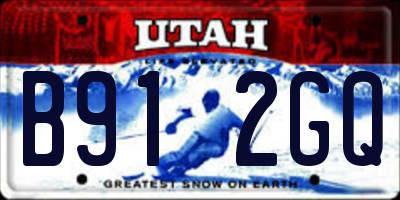 UT license plate B912GQ