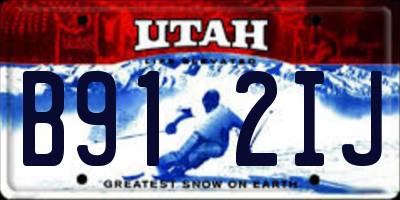 UT license plate B912IJ