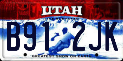 UT license plate B912JK