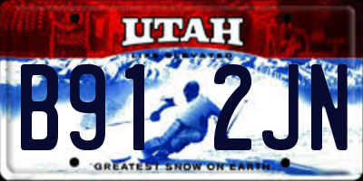 UT license plate B912JN
