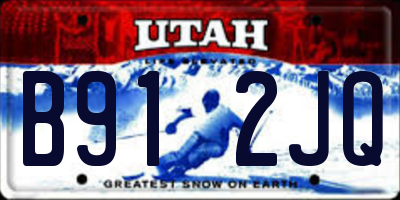 UT license plate B912JQ