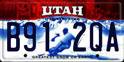 UT license plate B912QA