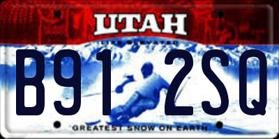 UT license plate B912SQ