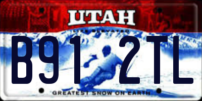 UT license plate B912TL