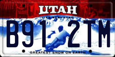 UT license plate B912TM