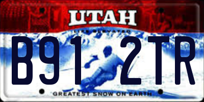 UT license plate B912TR
