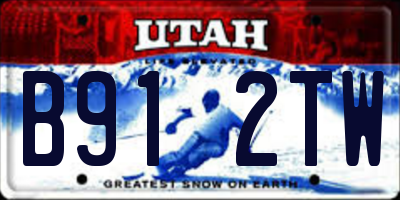 UT license plate B912TW