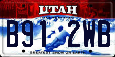 UT license plate B912WB