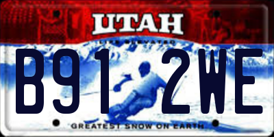 UT license plate B912WE