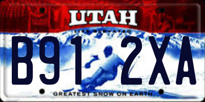 UT license plate B912XA