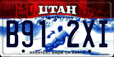 UT license plate B912XI