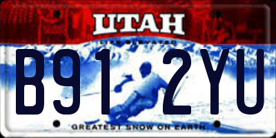 UT license plate B912YU