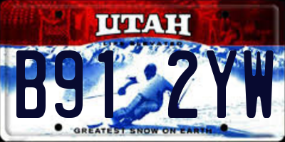UT license plate B912YW
