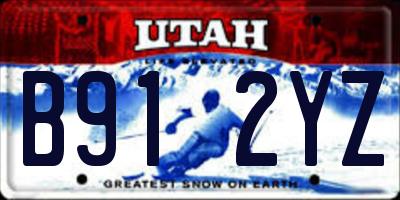 UT license plate B912YZ