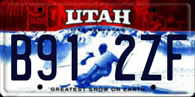UT license plate B912ZF