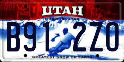 UT license plate B912ZO