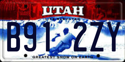 UT license plate B912ZY