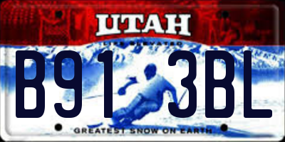 UT license plate B913BL