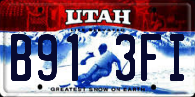 UT license plate B913FI