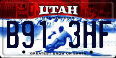 UT license plate B913HF