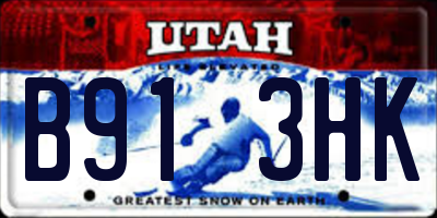 UT license plate B913HK