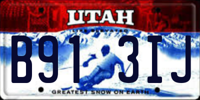 UT license plate B913IJ