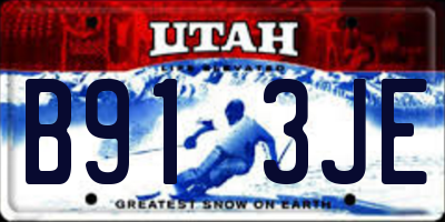 UT license plate B913JE