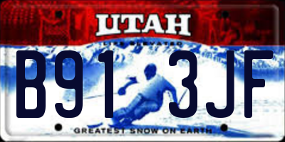UT license plate B913JF