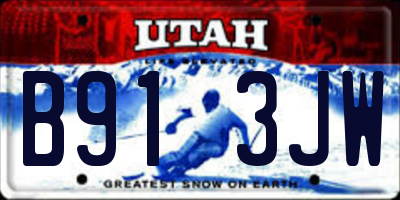 UT license plate B913JW