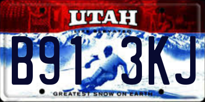 UT license plate B913KJ