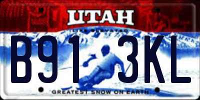 UT license plate B913KL