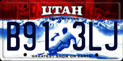 UT license plate B913LJ