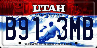 UT license plate B913MB