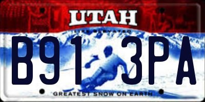 UT license plate B913PA