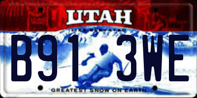 UT license plate B913WE