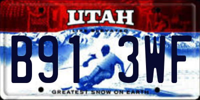 UT license plate B913WF