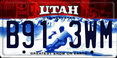 UT license plate B913WM