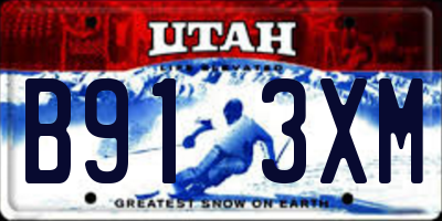 UT license plate B913XM