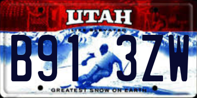 UT license plate B913ZW