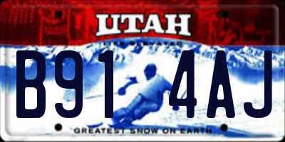 UT license plate B914AJ