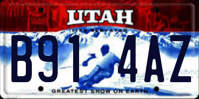 UT license plate B914AZ